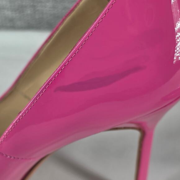 MANOLO BLAHNIK WOMEN'S HOT PINK PATENT LEATHER HEEL PUMPS SIZE 6.5 STYLE 58266 - Picture 6 of 14